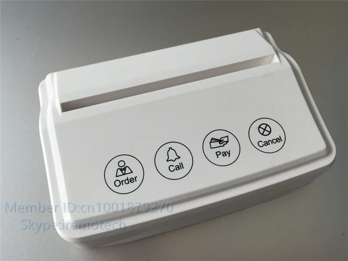 

4-button touch press wireless calling button , desktop caller with menu card ,waiter call and Restaurant call service