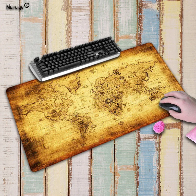 

Mairuige Super Large Size 90cm*40cm Old World Map mouse pads Speed Computer Gaming Mouse Pad Locking Edge Table Mat For CSGO