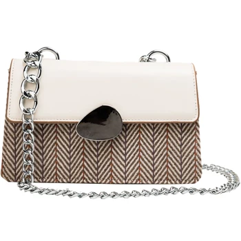 

FGGS-Fashion Women'S Pu Bag Small Square Bag Ladies Travel Messenger Bag Shoulder Bag Female Chain With Packet