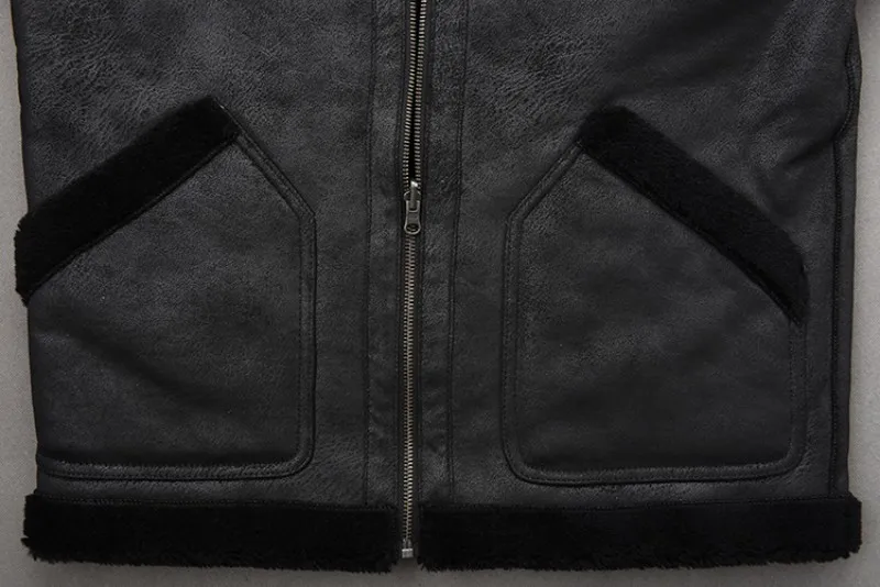 Брендовые зимние мужские куртки с капюшоном из овечьего меха, Теплые повседневные куртки с длинным рукавом из натуральной кожи высокого качества, меховые пальто