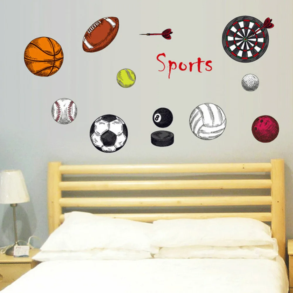 Ruang Anak Anak Tk Kartun Bola Basket Sepak Bola Olahraga Stiker