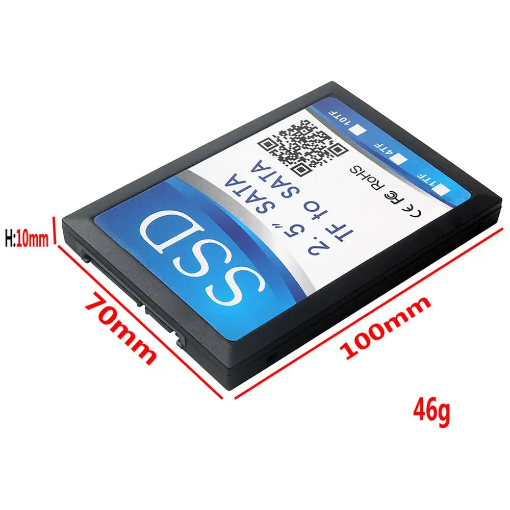 Бесплатная доставка новинка 4 Micro SD TF карты на 22 контактный адаптер SATA корпус для