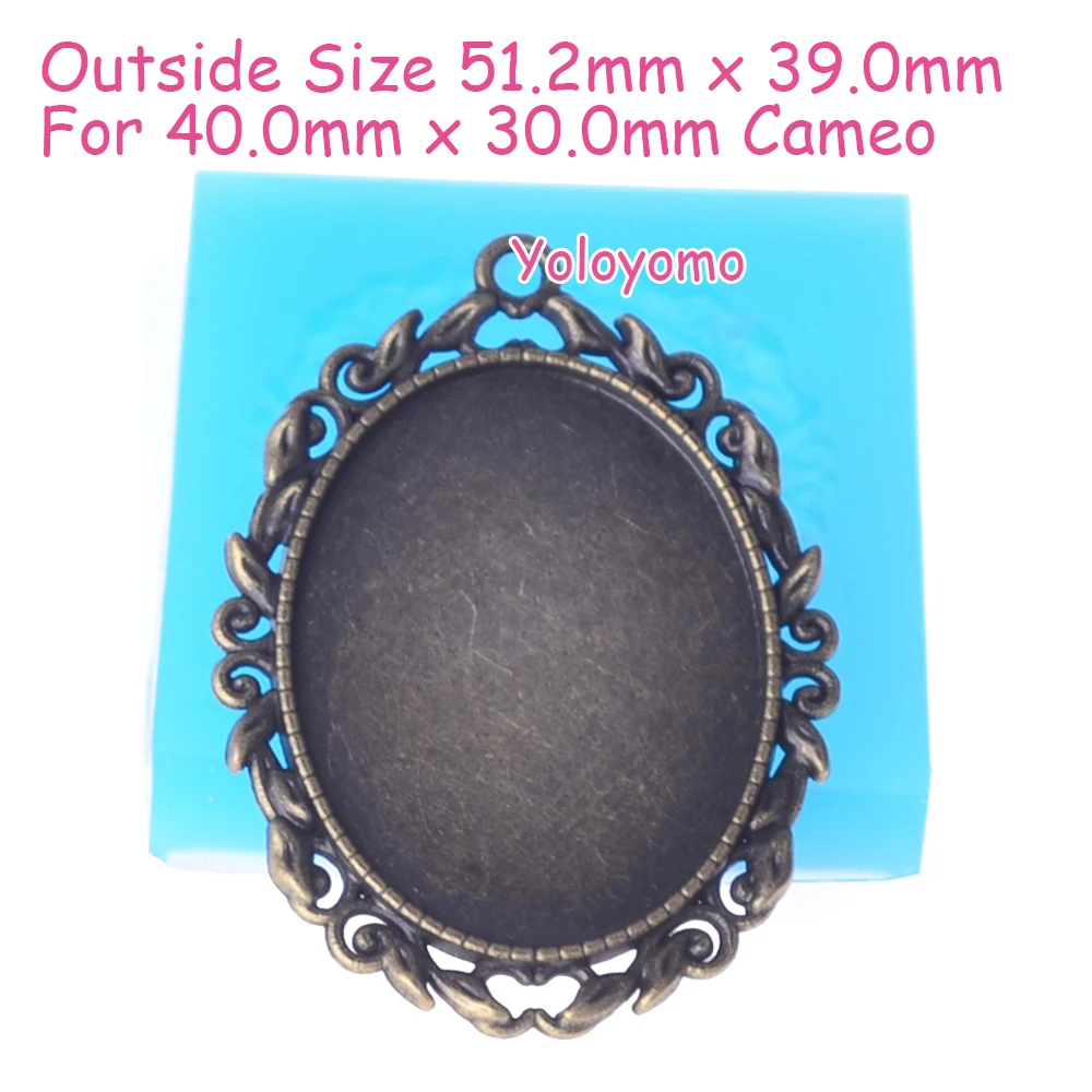 Free Shipping O029YL Oval Frame Silicone Mold Victorian Frame Silicone