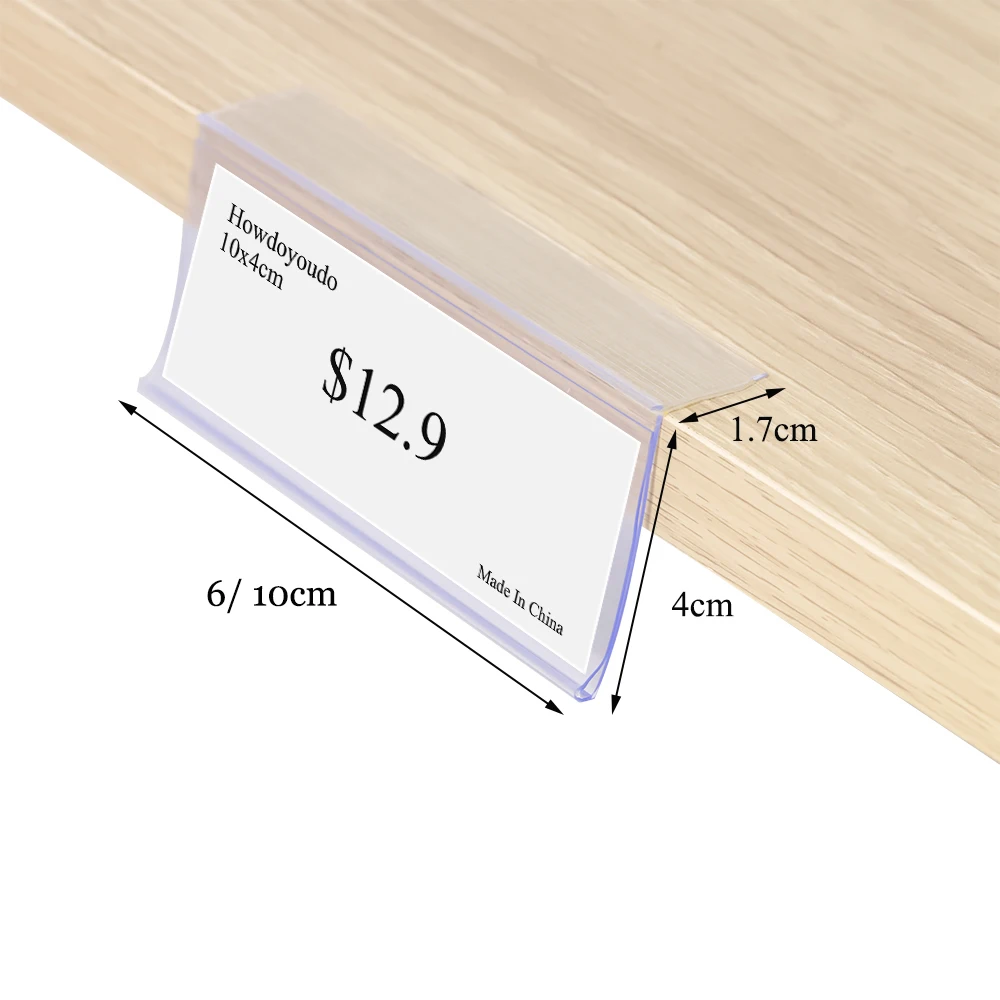 

Plastic Pvc Shelf Data Strips By Adhesive Tape Merchandise Price Talker Sign Display Label Card Holder On Store Rack 100pcs