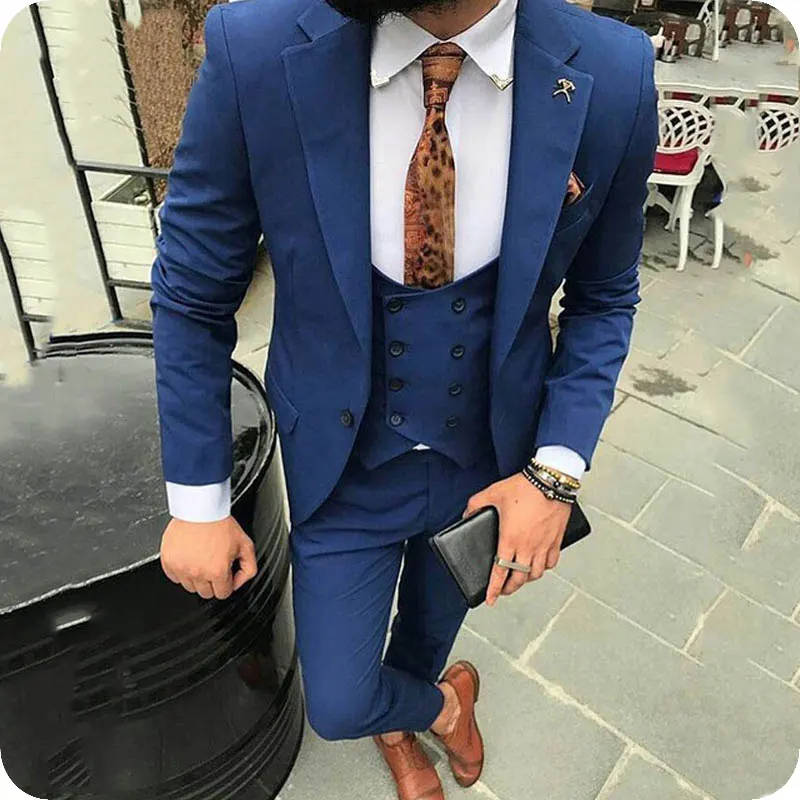 Бордовый Для мужчин костюмы Slim Fit Свадебные Костюмы для жениха костюмы с остроконечным лацканом комплект из 3 предметов(куртка+ брюки+ жилет) Terno для выпускного мужской костюм, смокинг