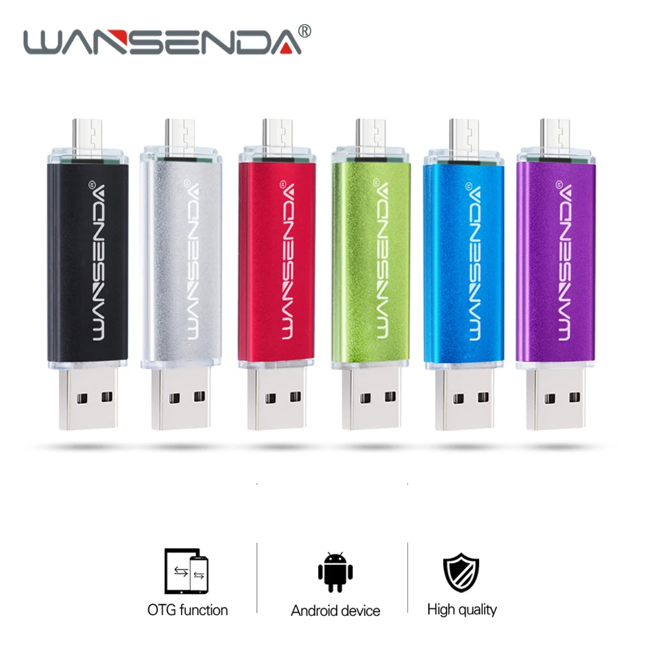 

WANSENDA High Speed USB Flash Drive OTG Pen Drive for Android/PC 128GB 64GB Usb Stick 4GB 8GB 16GB 32GB Micro USB Flash Pendrive