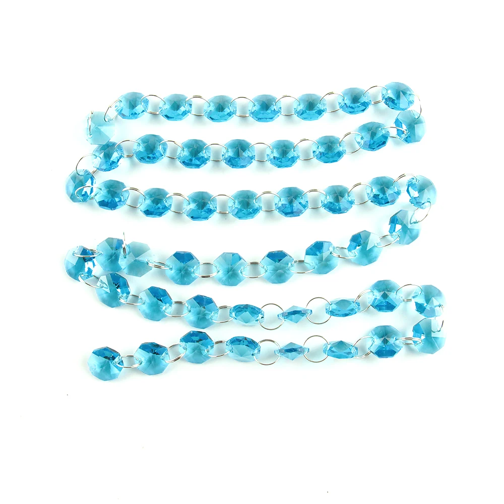 5meters Aquamarine Crystal Bead Strand Decorative Glass Bead Strand