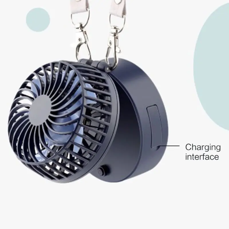 

Mini Portable Folding Handheld Necklace Fan USB Charging Cooling Electric Mirror Fan for Home Office Desktop Outdoor Accessories