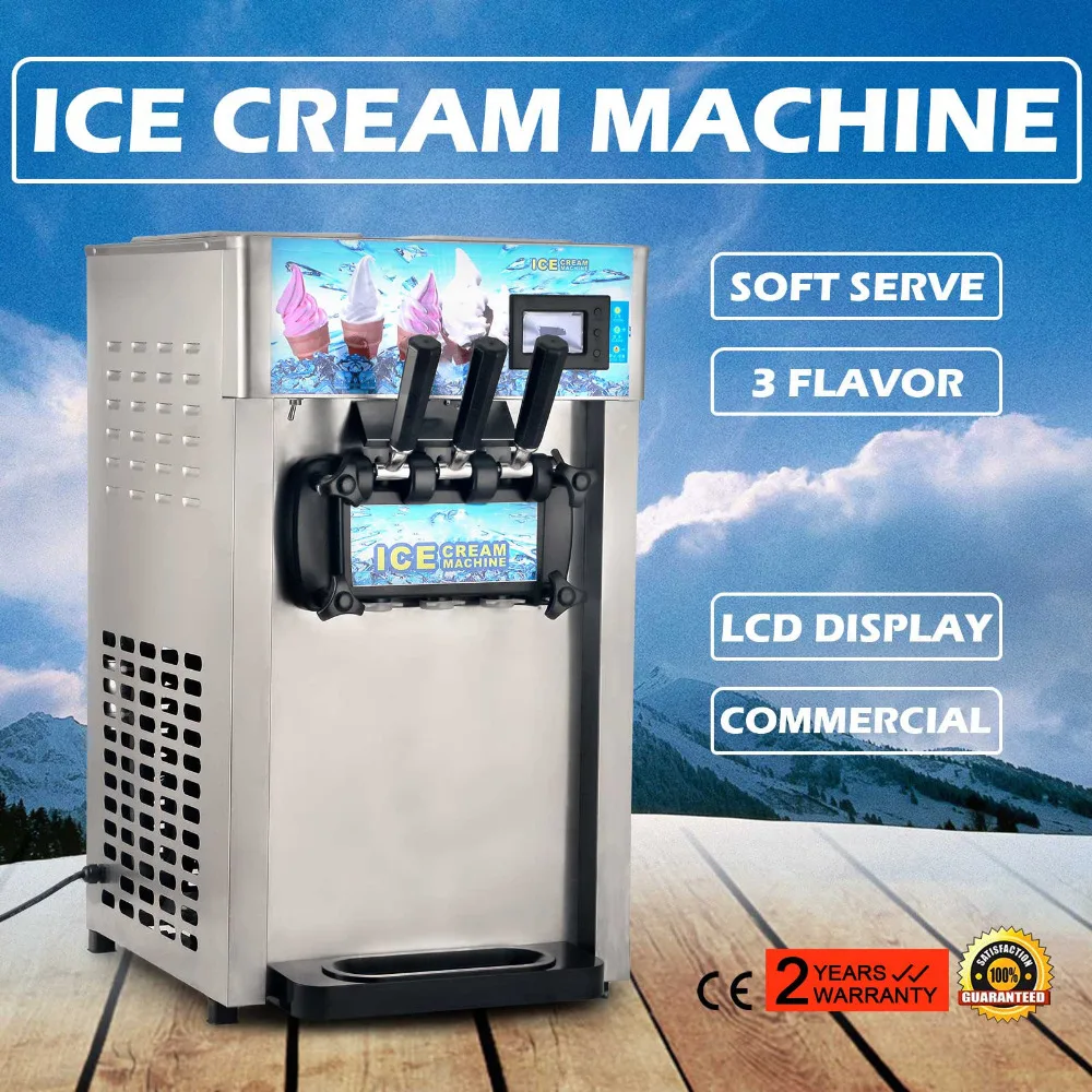 Коммерческий замороженный йогурт машина, машина мягкого мороженого с 3 вкусом 110 v/220 v