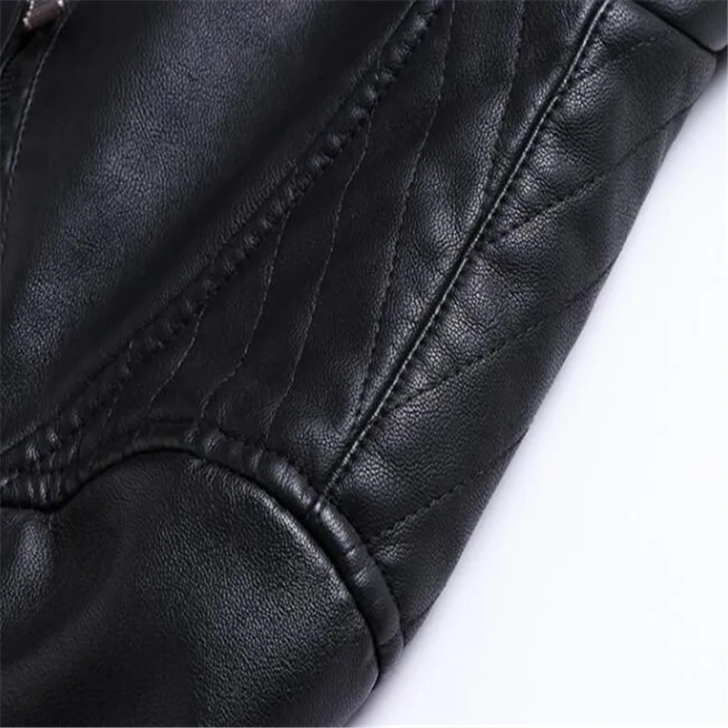 Мужская мотоциклетная теплая кожаная куртка LUOXIU 5XL6XL модная брендовая мужская