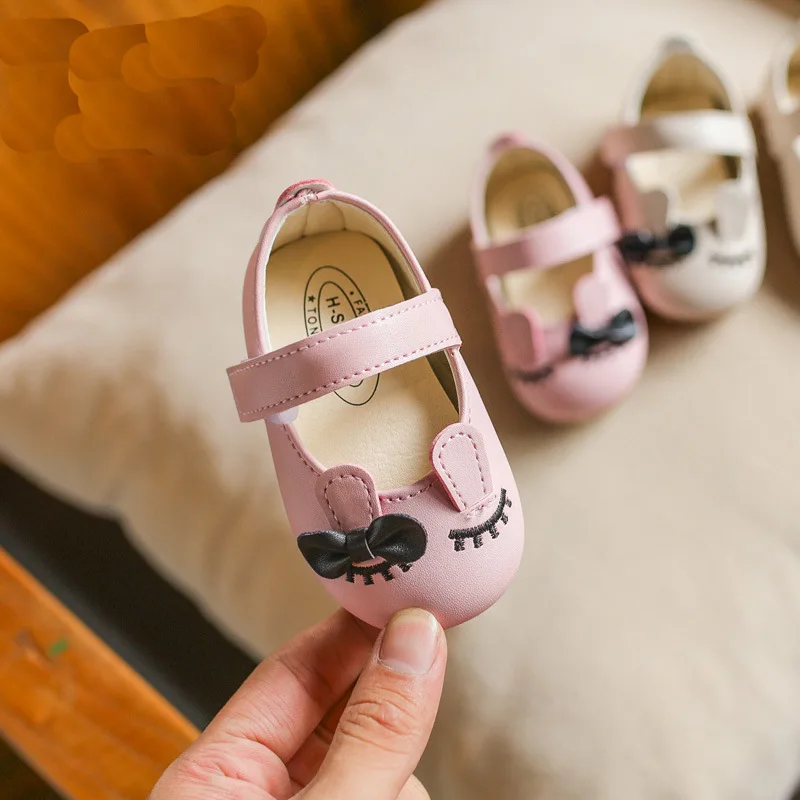 

Spring Summer Kids Fashion Rabbit Ear Casual Shoes For Girls Princess Bowtie Flat Shoes Children Baby Soft Shoes Size 21-25
