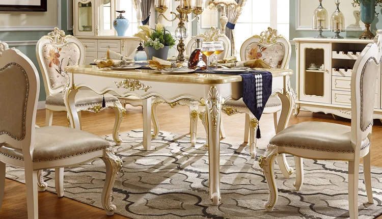 Best price fashion marble top dining table set for sale - 906