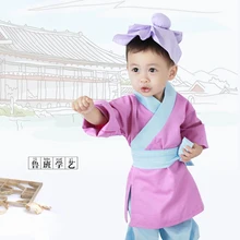 Китайский маленький школьник костюм для мальчика Дети Hanfu Ruban Танцевальное представление китайский национальный костюм сценический хор перформация 18