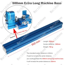Mini tour à bois Extra long, Base permettant d'augmenter l'entraxe à 360mm de 110mm pour Mini tour W10003M 