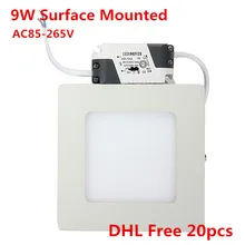 9 Вт поверхности потолка светодиодные площади светодиодный Панель светильник с водителем теплый белый/холодный белый 20 шт./лот, DHL
