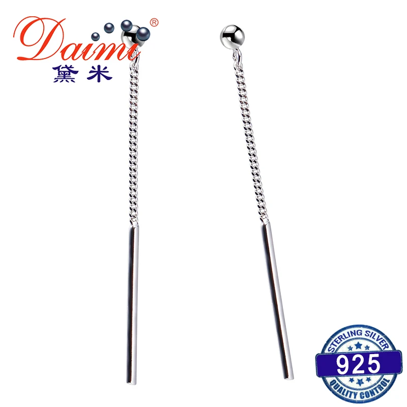 

DAIMI 925 Sterling Silver Long Earrings Trendy Jewelry Elegant 20mm Chain Drop Earrings