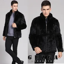Plue Размер XXXL 4XL мужские меховые пальто искусственные куртки из кроличьего меха зимняя мода мужской искусственный меховое пальто; парка ветровка пальто