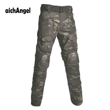 Multicam Camouflage Militar Tactical Pants Army Military Uniform Trouser ACU Airsoft Paintball Combat Cargo Pants With Knee Pads