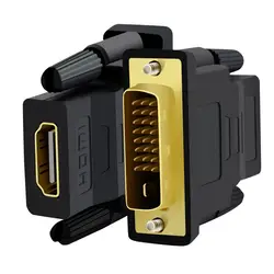 DVI вращающийся HDMI Женский адаптер DVI24 + 1/DVI-D к HDMI Мужской к женскому адаптеру ноутбук Настольный PS4 ТВ дисплей подключение