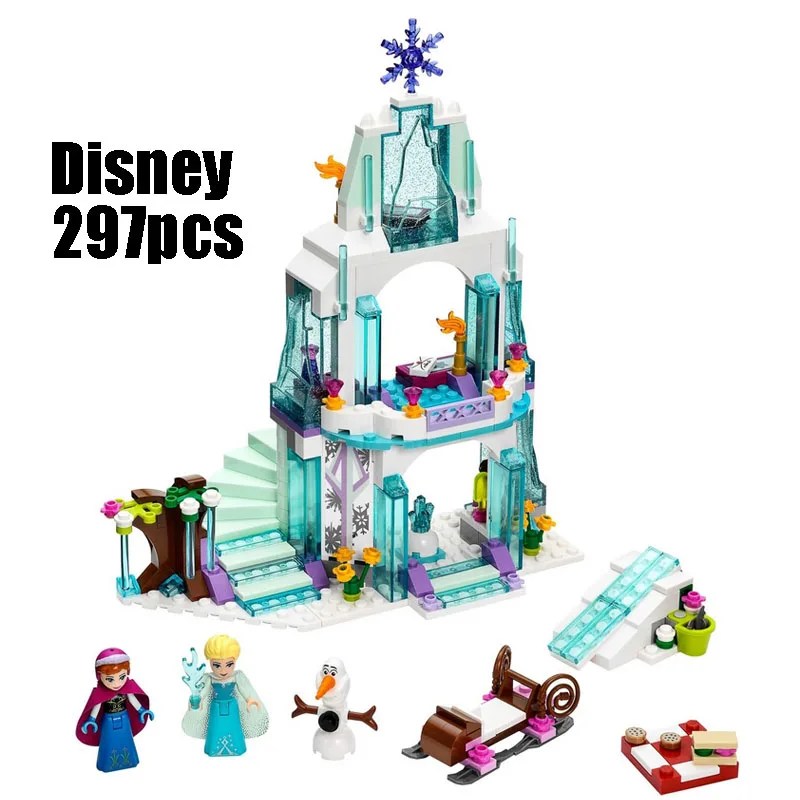 

LELE 79168 blocks Elsa's Sparkling Ice Castle building blocks toys for children Compatible Legoe 41062 Girl Friends Kids