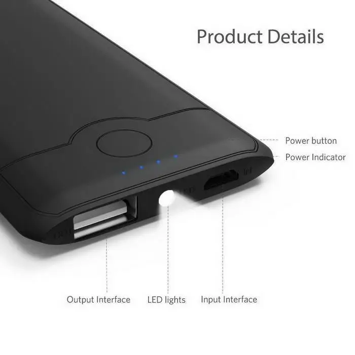 Портативное зарядное устройство 8000 мАч, мини внешний аккумулятор, внешний аккумулятор, мобильный телефон, внешний аккумулятор, светодиодный светильник для Xiaomi, iPhone, samsung, huawei