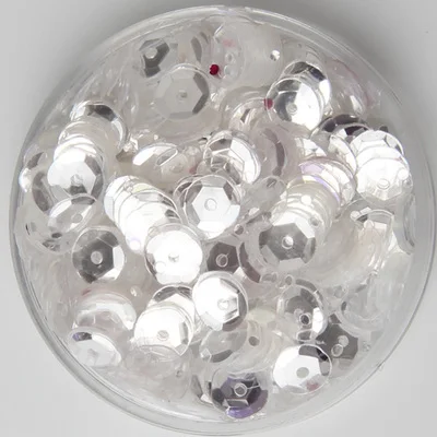 

50g 8mm Brilliant Color Sequins Cup Round Paillette Transparent Crystal White Confetti Spangles