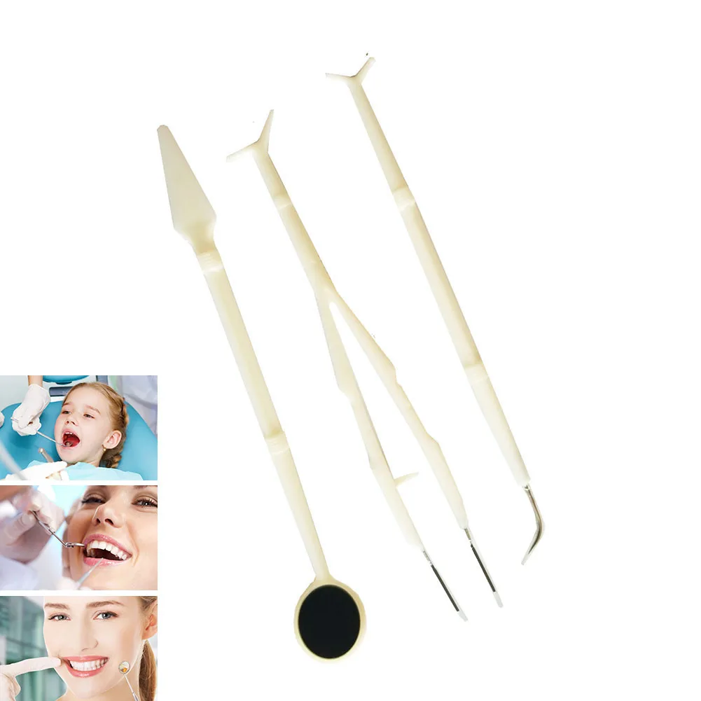 3 шт./компл. зубные Уборочные инструменты зубы чистыми отбеливающий зеркало зонды Пинцет гигиены Уход за полостью рта комплект hs11