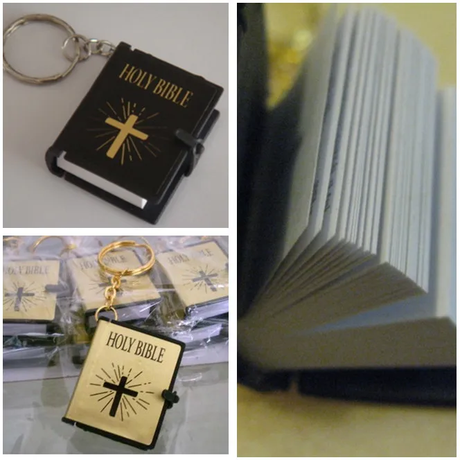 Catholic Religious Gifts Mini Pocket Holy Bible keychain with book 4