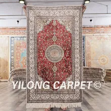 Yilong 3'x" Античная персидский шелковый уголок цветочный ковер ручной работы восточный красный ковер продаж(YHW303AB3x5