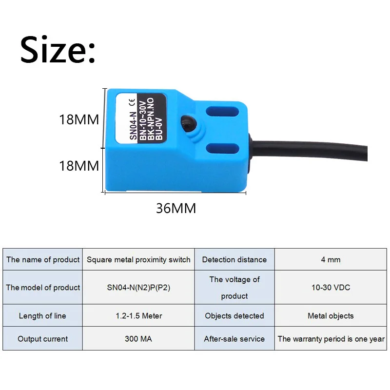 SN04-N Бесконтактный переключатель датчика обнаружения металла для металлических SN04-N2 SN04-P SN04-P2 Силовые транзисторы NPN PNP NC без