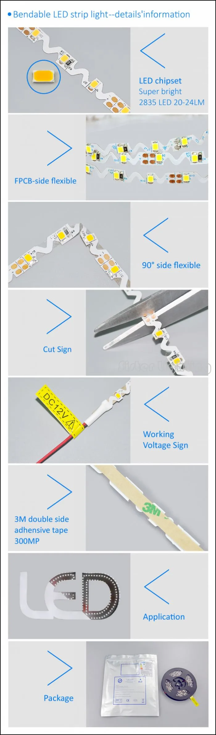 details of  6mm bendable strip