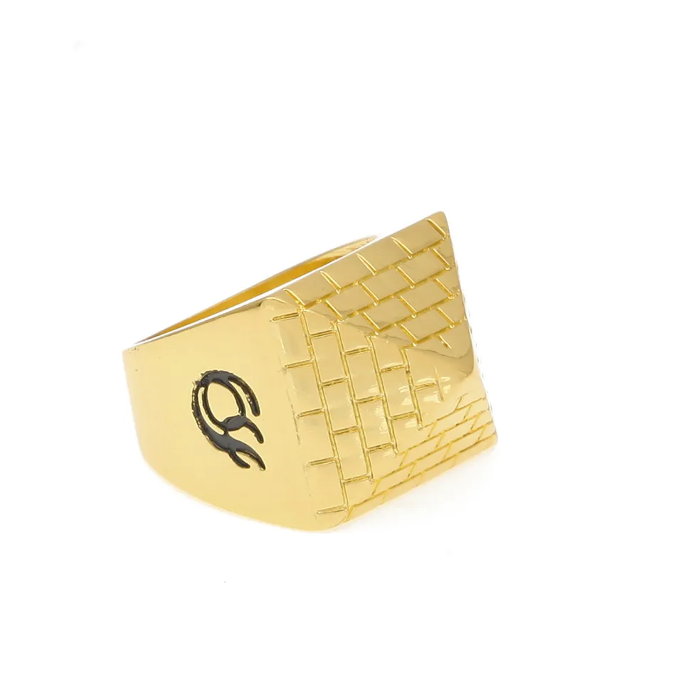 UWIN Мужская Панк египетская Пирамида кольцо мода хип-хоп ювелирные изделия золотого цвета очаровательные металлические кольца из сплава для женщин Прямая