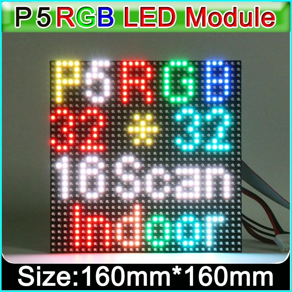 P5 Indoor Smd 3In1 Rgb Full Color 160X160Mm 32X32 Pixel Ha Condotto Il Modulo Del Display Con 1/16 Unità Di Scansione Schermo Video Led