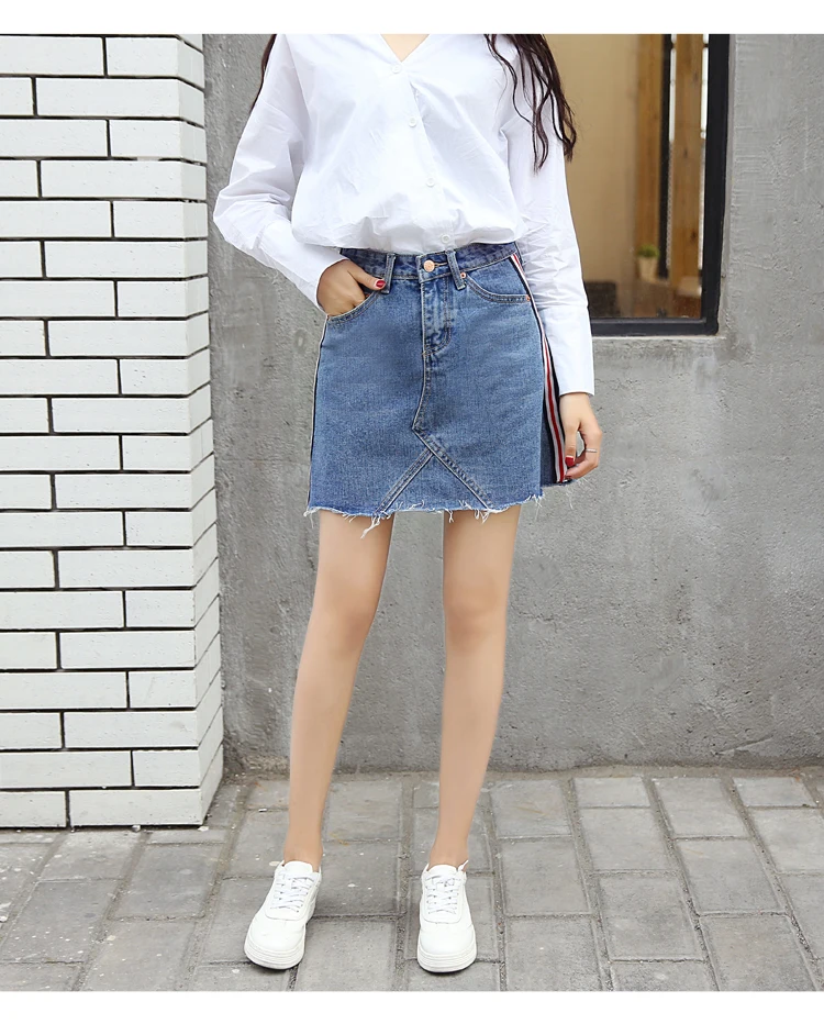 Denim Skirts England Style Retro Side Striped Slim A Line High Waist Blue Jeans Skirt JKP002 HTB1t0gBQXXXXXaJXVXXq6xXFXXXZ - Denim Skirts England Style Retro Side Striped Slim A Line High Waist Blue Jeans Skirt JKP002