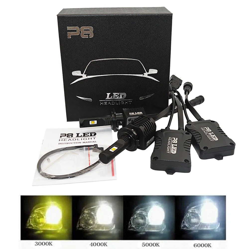 

2x High Power P8 Car LED Headlight H7 bulb 80W 8000LM 4000K 3000K 6000K 5000K LED Headlamp Light Bulb H7 5000K LED