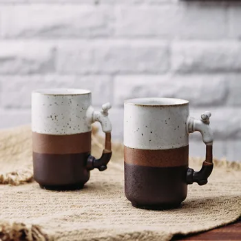 

Creative Garden Breakfast Mug Ceramic Mug Elegant Embossed Ceramic Milk Mug Office Meeting Tea Cup