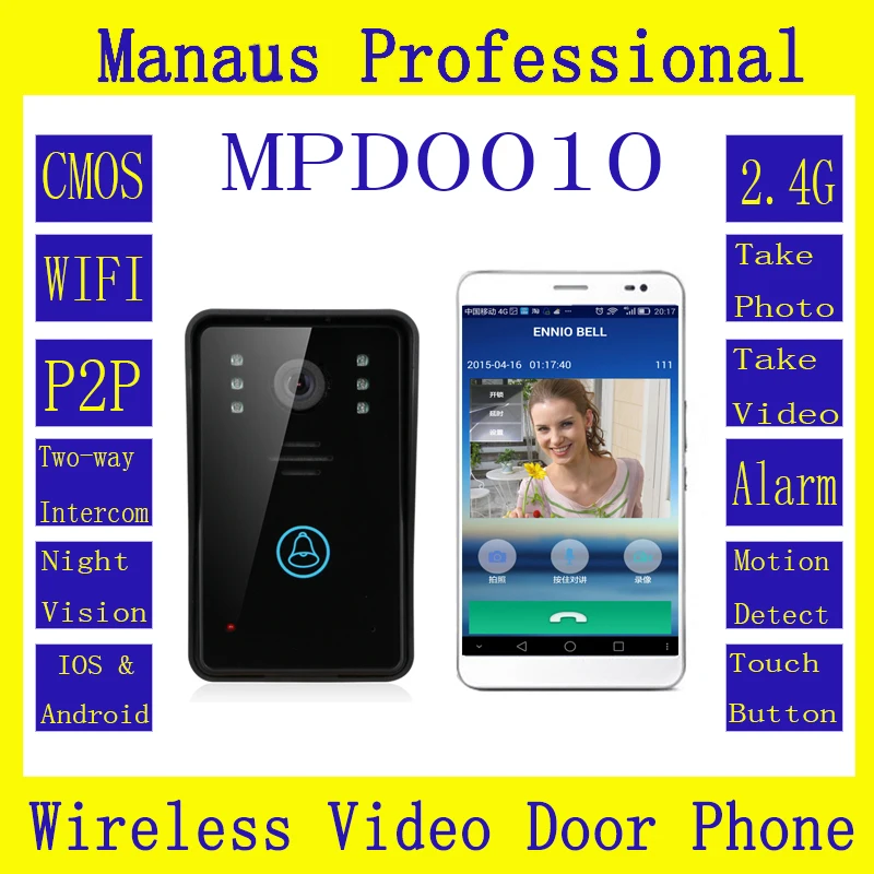 

Hot Selling WiFi Wireless Video Door Phone Intercom System IR Night Vision Home Improvement Visual Door Ring D10C