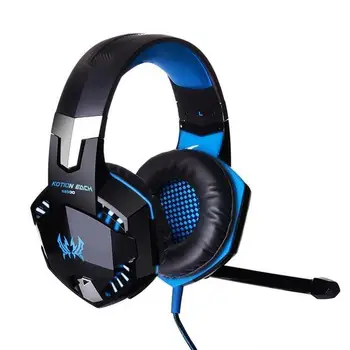 

Promotion Blue New G2000 Deep Bass Gaming Headphone Game Stereo Sound Over-ear Headband with Mic LED Light for PC Game Best Hot