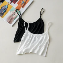 Фирменный дизайн, белый короткий тонкий жилет на бретельках, черная окантовка, защита от блеска, сзади, с перекрестными карманами, теплый молочница, женская летняя одежда