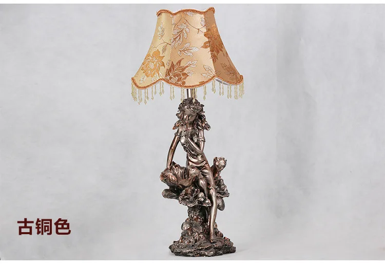 Роскошный Европейский креативная настольная лампа простой теплый ремесла Спальня Свадебные прикроватная Светодиодная лампа Таблица