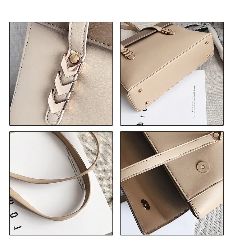 Women New Elegant Shoulder Bag Famous Brand Soft PU Leather Laptop Rivet Handbag Black Brown Khaki Leisure Briefcase Sling Tote (1)