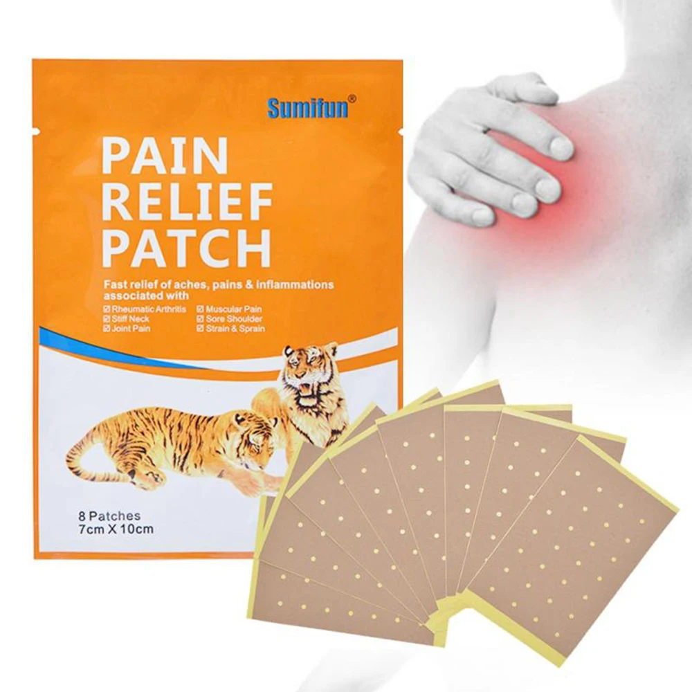 8pcs Tiger Pain Relief Patch Aches Pains Far IR Treatment Porous