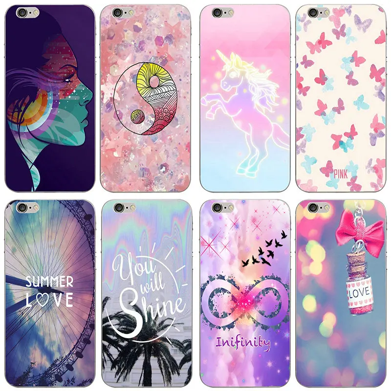 Soft TPU Transparent Silicone Mobile Phone Cases Cute Pink Girly Hipster for iPhone X XR XS Max 7 6 6s 8 Plus 4 4S 5 5S SE 5C | Мобильные