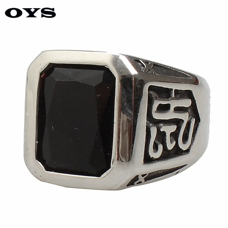 Best Selling Top Quality Punk Style Black Red Square Gem Stone font b Ring b font