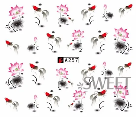 48 листов в китайском стиле наклейка с цветком для ногтей переводные наклейки для ногтей косметические обертывания временные тату Маникюр Инструменты A241-288