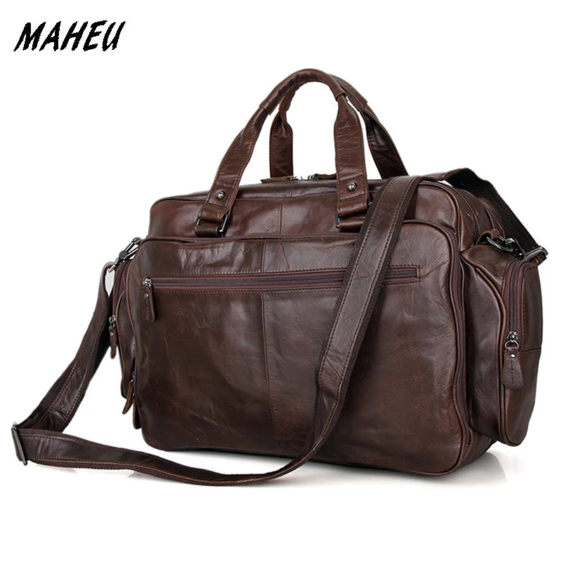 Men's Big Genuine Leather Laptop Bag 15.6\ Business Bag Real Leather Large Capacity Briefcase Double Layer PC Tote Messenger Bag Men's Big Genuine Leather Laptop Bag 15.6\ Business Bag Real Leather Large Capacity Briefcase Double Layer PC Tote Messenger Bag