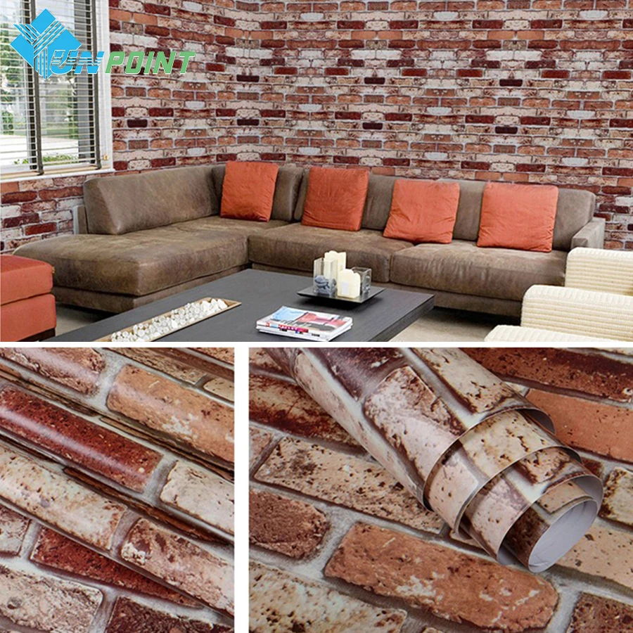 0.45x5M Waterproof Self adhesive Papel De Parede Brick Wallpaper For Living Room Bedroom Walls Renovation Wall Papers Home Decor|vinyl