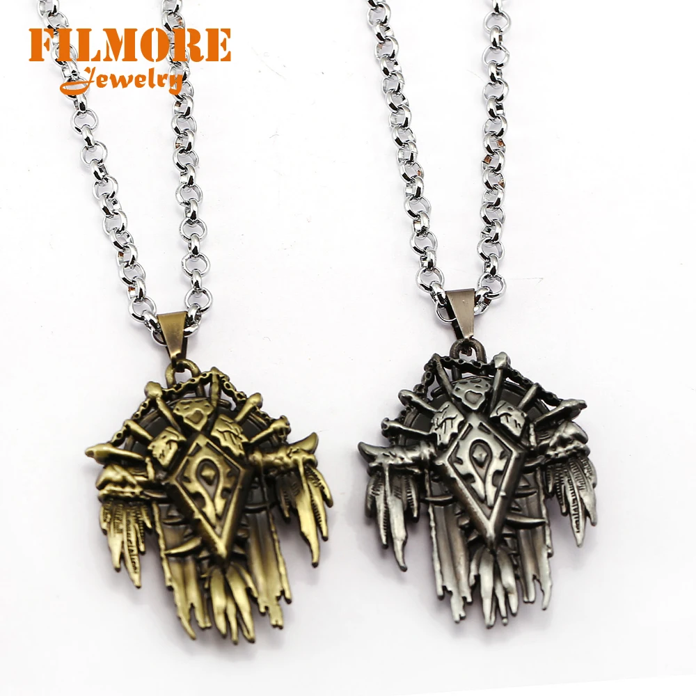 2019 Винтажные Ювелирные изделия Warcraft брелок с рисунком из игры Alliance Tribe Horde Metal 3D Sign
