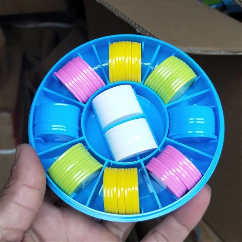 카운터 계산 칩 플라스틱 마커 25 mm 혼합 색상 빙고 칩 게임 토큰 스토리지 박스, 100 개