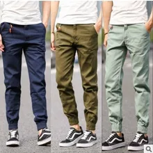 Популярные брендовые весенне-летние новые модные узкие брюки-карандаш, мужские повседневные штаны из чистого хлопка, мужские брюки размера плюс, брюки с завязками на лодыжках